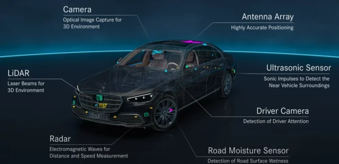 mercedes drive pilot system components and sensors